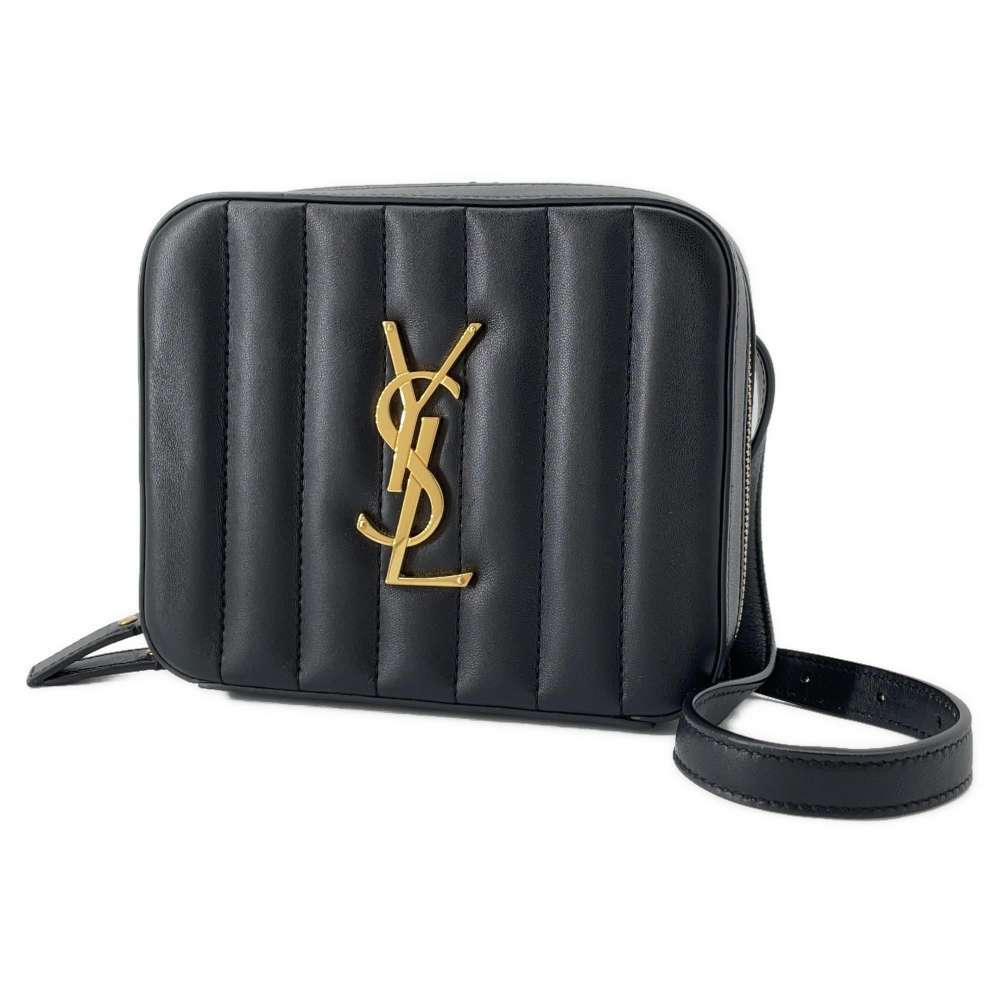 Saint Laurent Paris Waist Belt Vicky Leather Bag Black